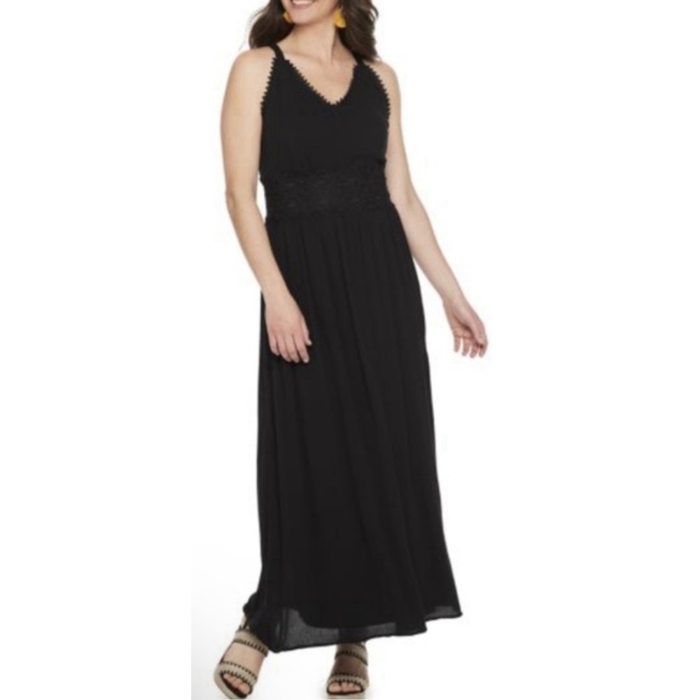 Nina‎ Leonard Maxi Dress Witchy Whimsigoth black size L